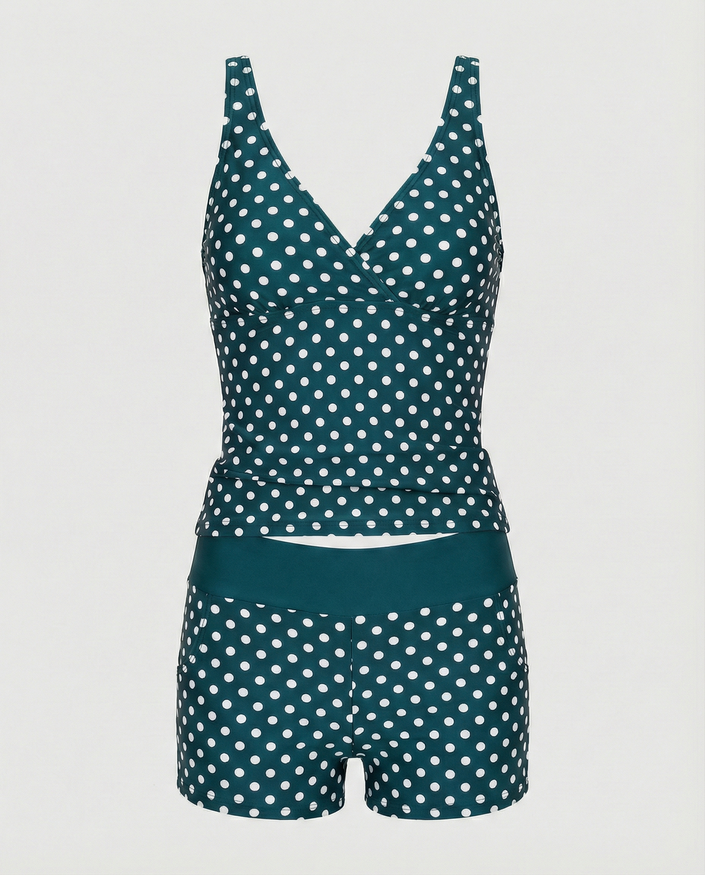 Figurschmeichelnder Damen-Tankini, Tankini-Oberteil & Modische Shorts