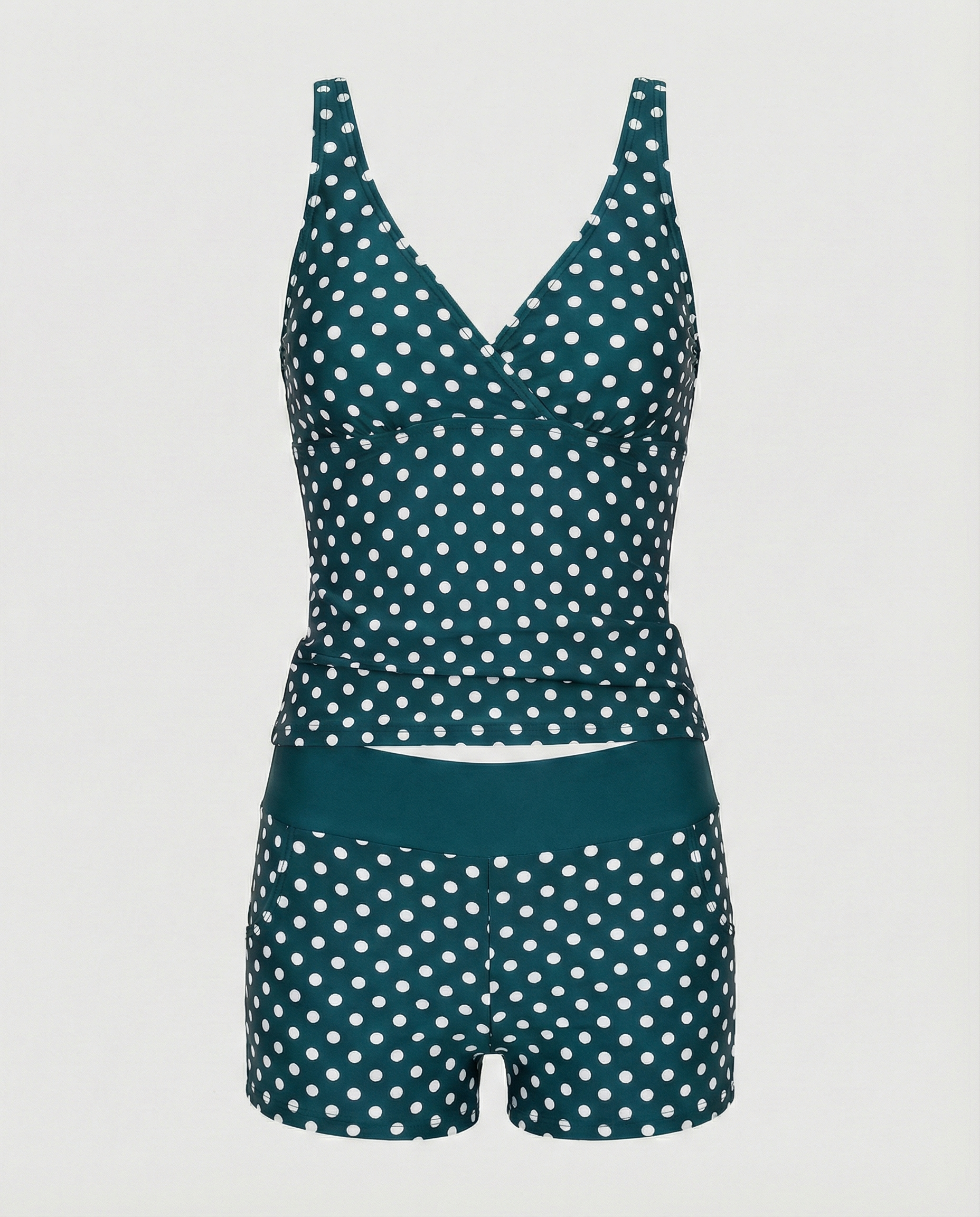 Figurschmeichelnder Damen-Tankini, Tankini-Oberteil & Modische Shorts