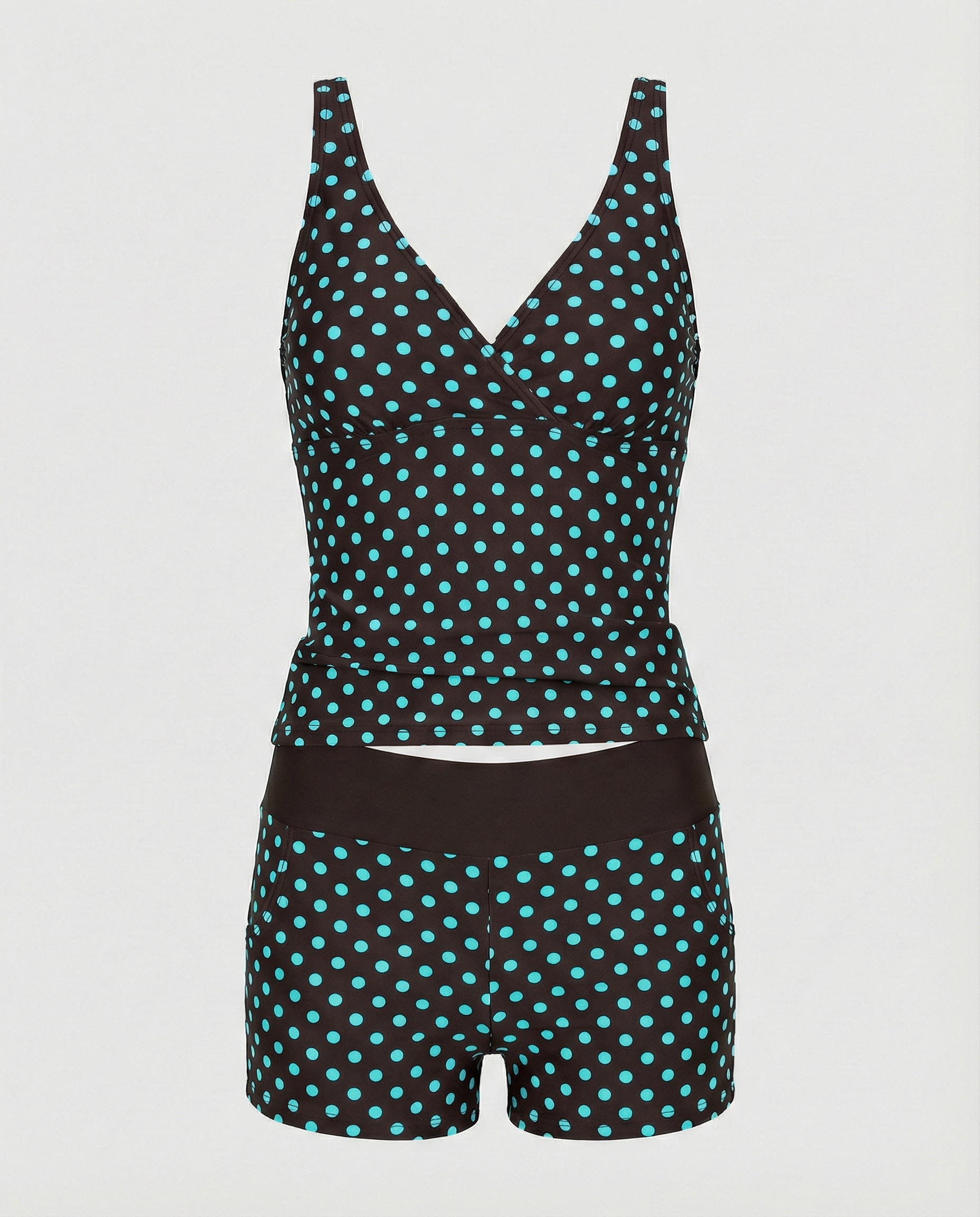 Figurschmeichelnder Damen-Tankini, Tankini-Oberteil & Modische Shorts