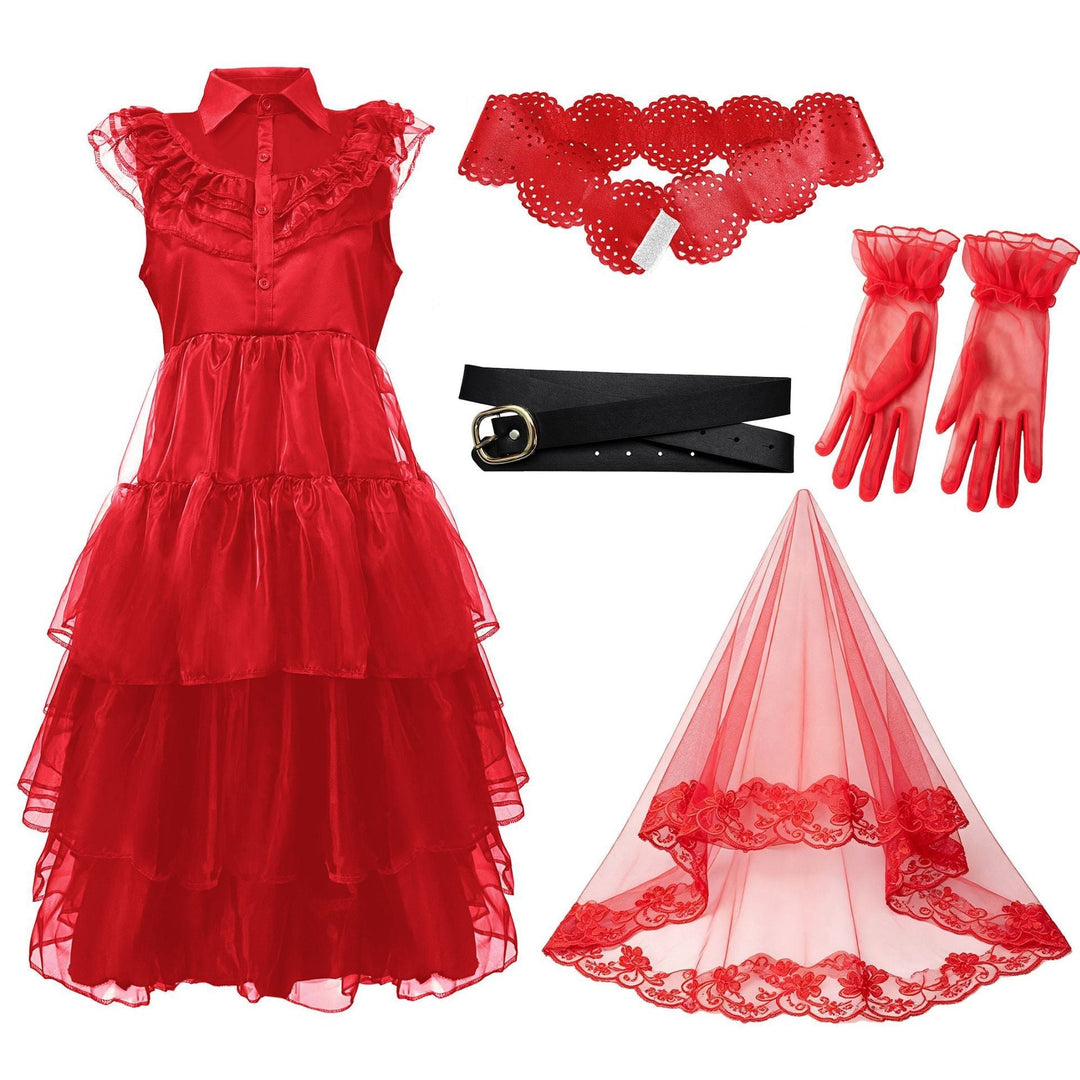 Frauen festliches Kostümkleid mit voluminösem Tüllrock und Rüschen Shop Nory