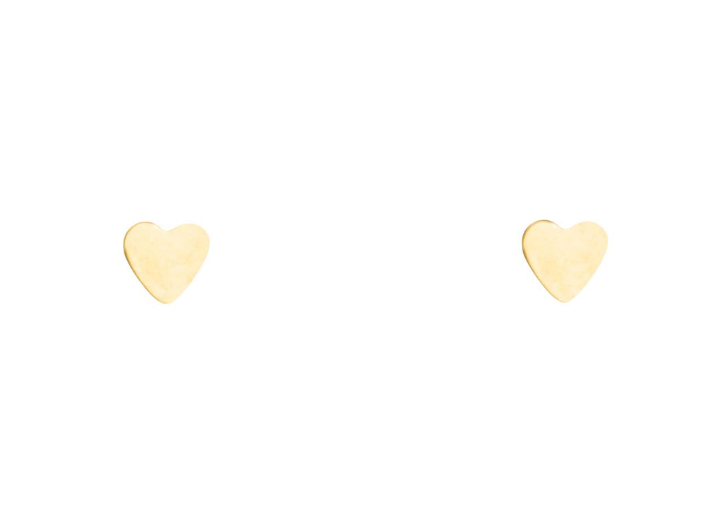 Vergoldete Herz Ohrringe – kleine goldene Ohrstecker, hypoallergen | Shop Nory