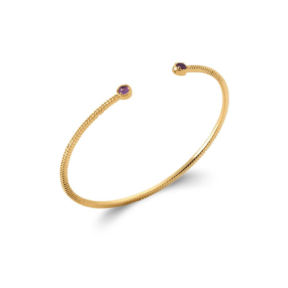 Vergoldetes Armband mit Amethyst – elegantes offenes Armband | Shop Nory