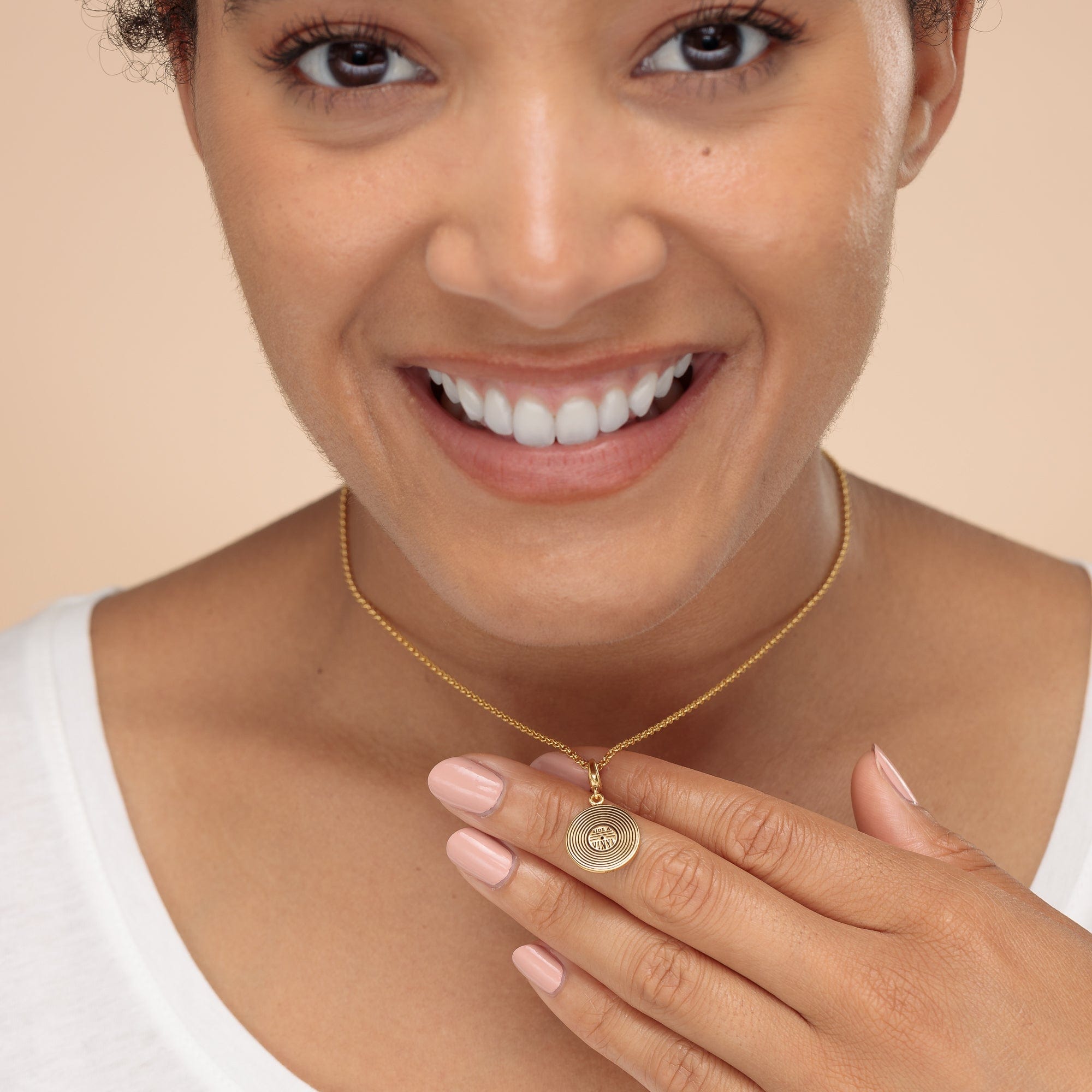 Gold Vinyl Record Charm Necklace | Shop Nory