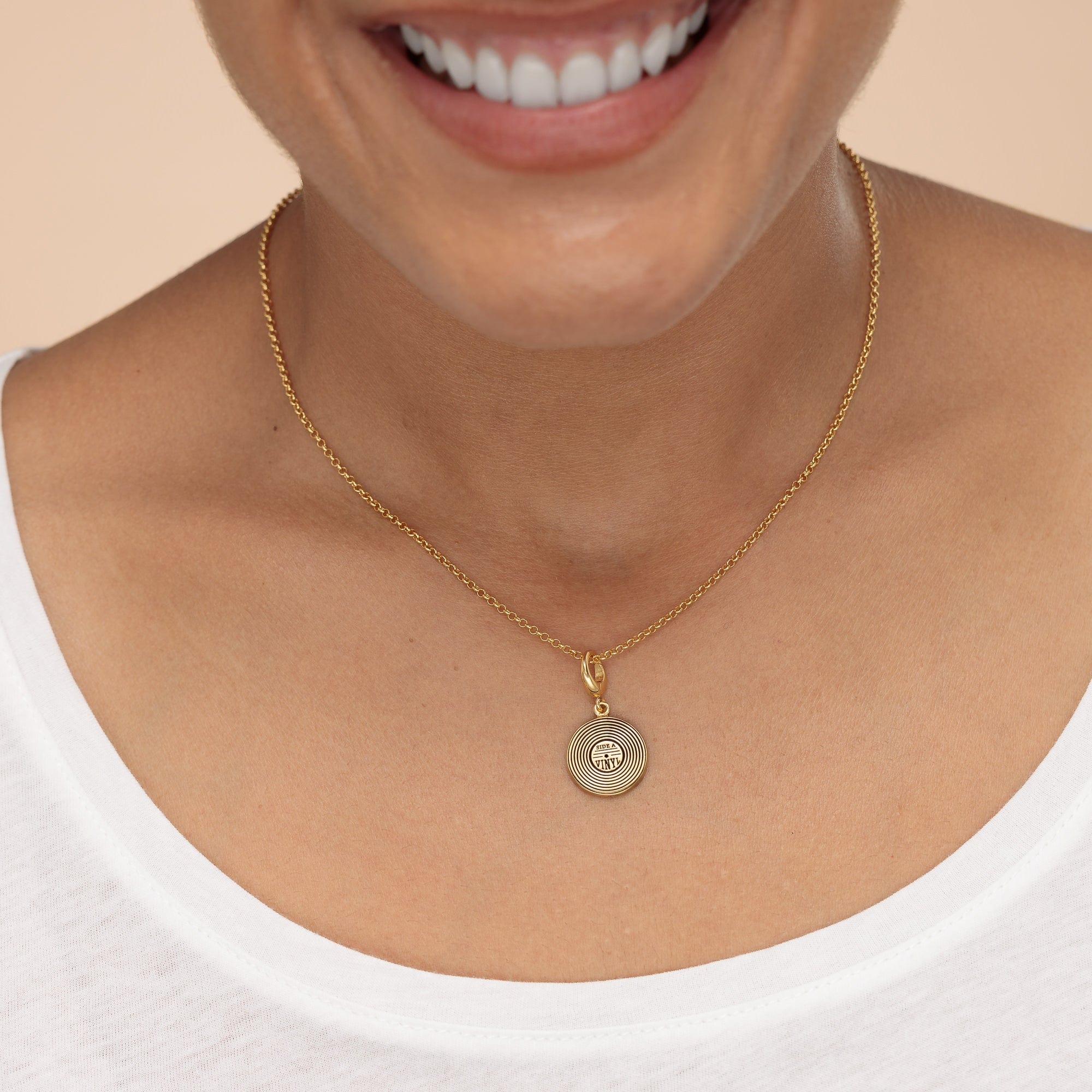Gold Vinyl Record Charm Necklace | Shop Nory