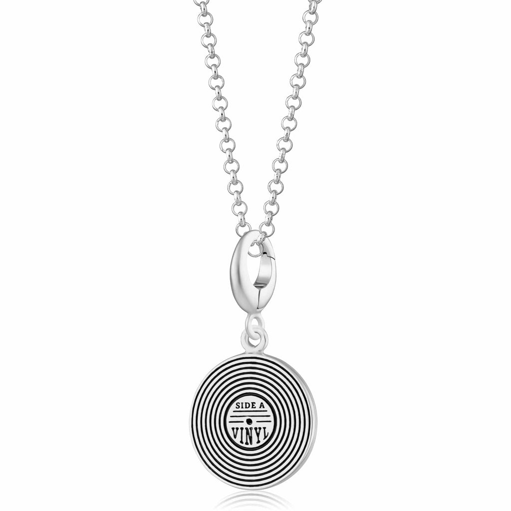 Silber Vinyl Schallplatten Charm Halskette | Shop Nory