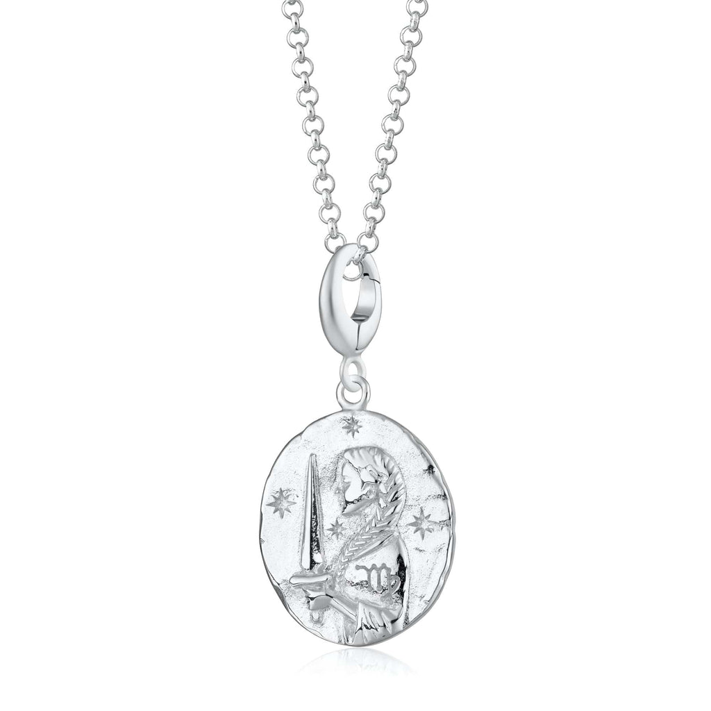 Silber Virgo Tierkreis Charm Halskette | Shop Nory