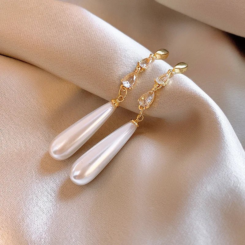 Wasserfallperle Diamantohrringe