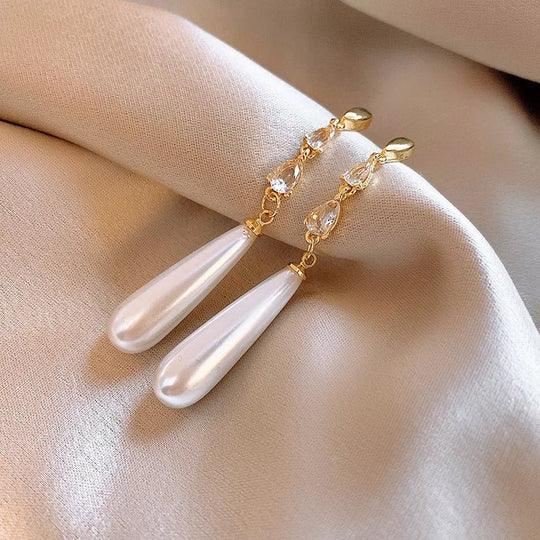 Wasserfallperle Diamantohrringe