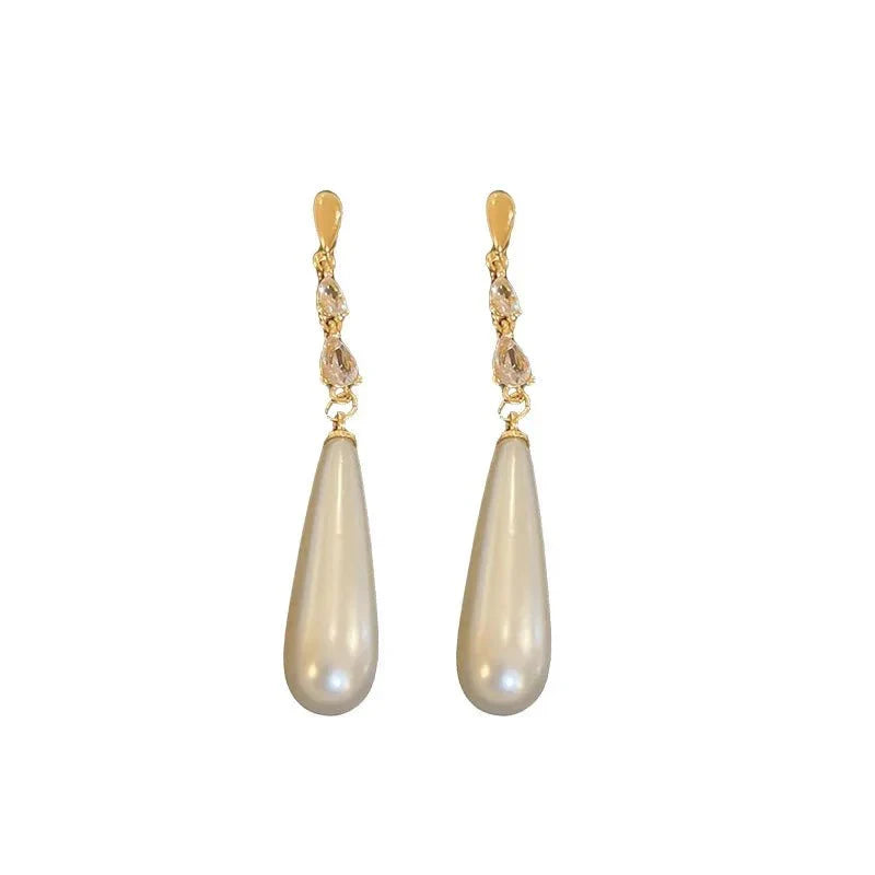 Wasserfallperle Diamantohrringe