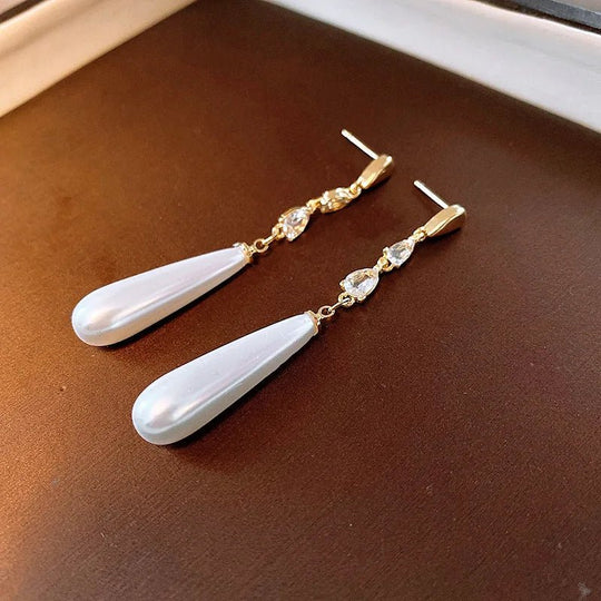 Wasserfallperle Diamantohrringe