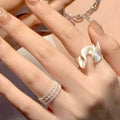Matte Wave Curve Komfort Fit Verstellbarer Ring | Shop Nory