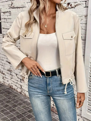 Shopnory | Lässige Zip-Jacke mit Kordelzug