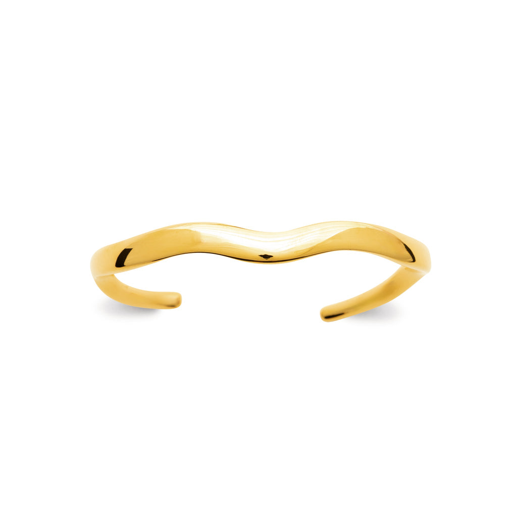 Well-shaped bangle made of gold-colored stainless steel – Adjustable & waterproof | Shop Nory