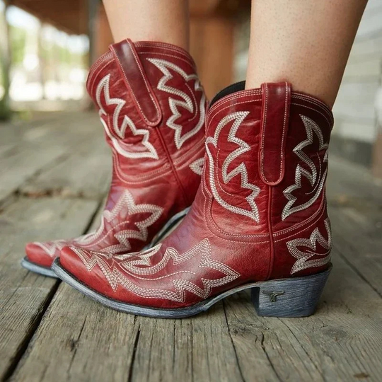 Damen Western Cowboystiefel Braun