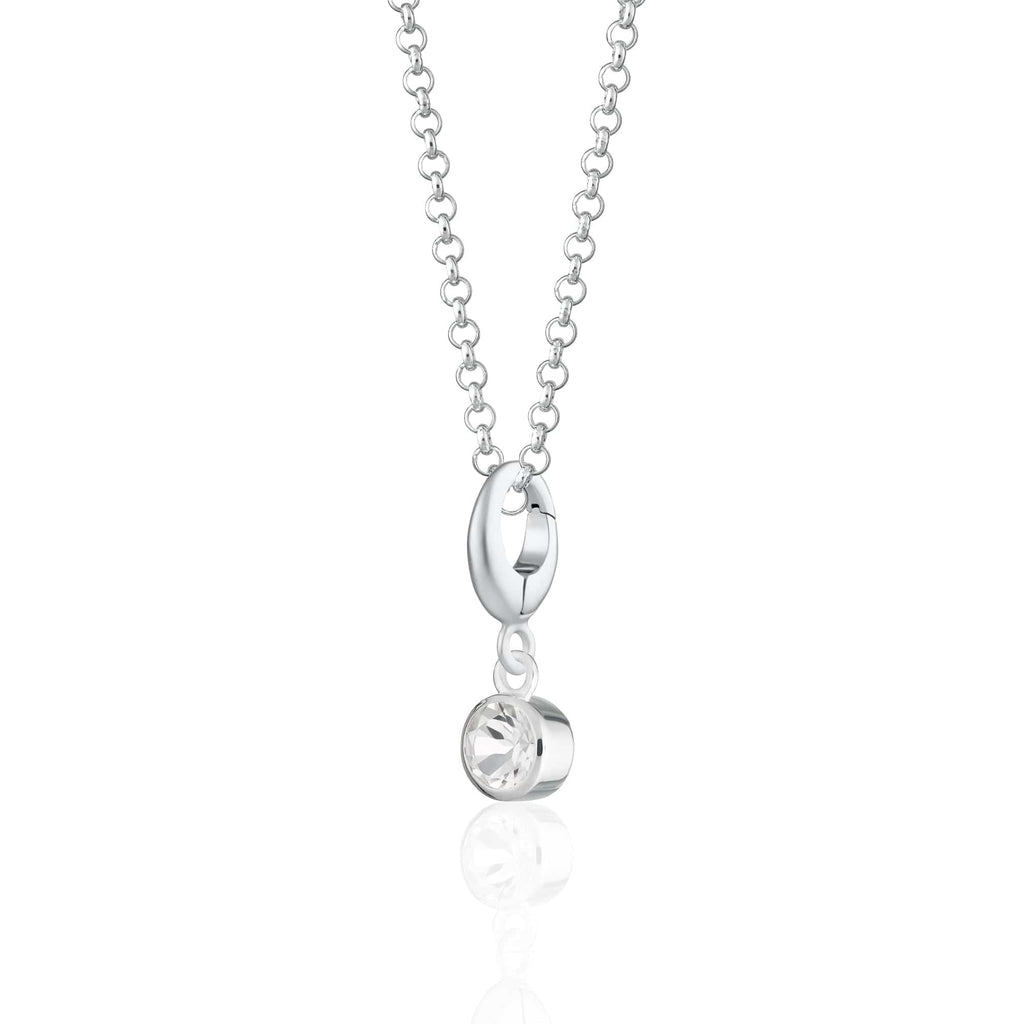 April Geburtsstein Charm-Halskette (Weißer Topas) | Shop Nory