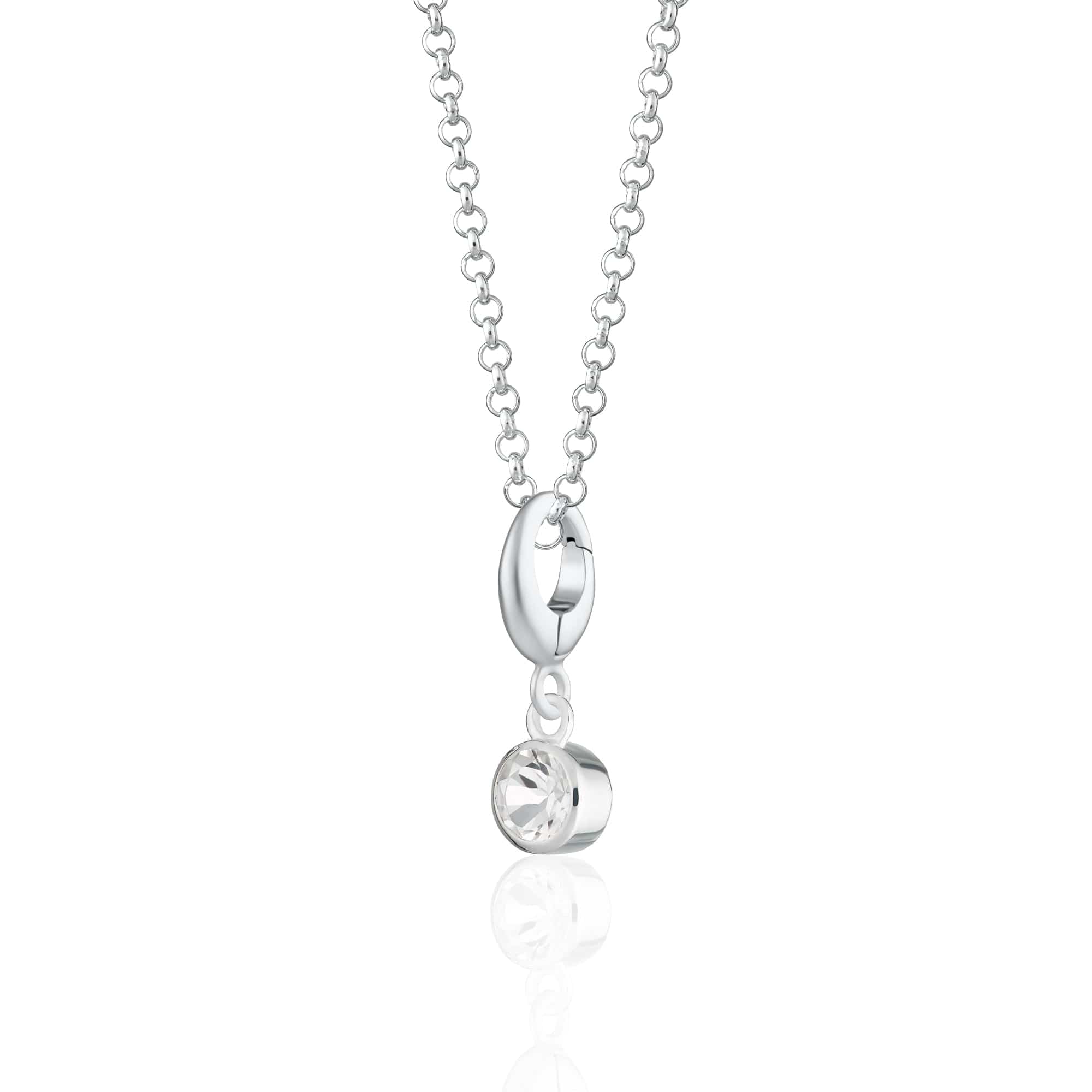 April Geburtsstein Charm-Halskette (Weißer Topas) | Shop Nory