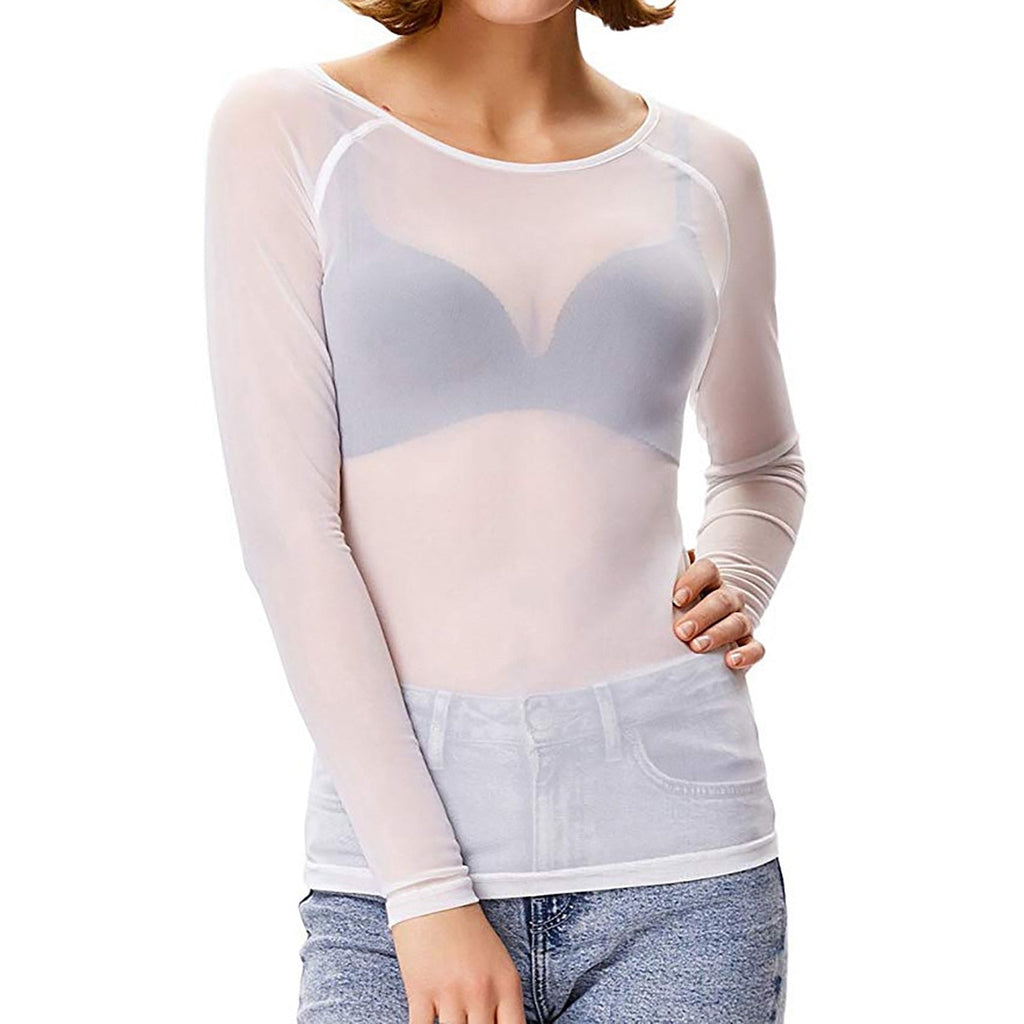 MESH – Verführerisches Durchsichtiges Oberteil mit Langen Ärmeln für Damen