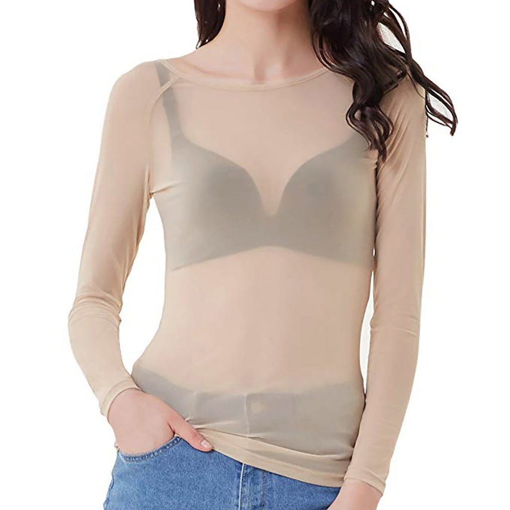 MESH – Verführerisches Durchsichtiges Oberteil mit Langen Ärmeln für Damen