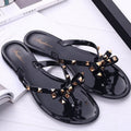 WOLF Nieten-Schleifenknoten Flip-Flops Sandalen - FashionWOLF