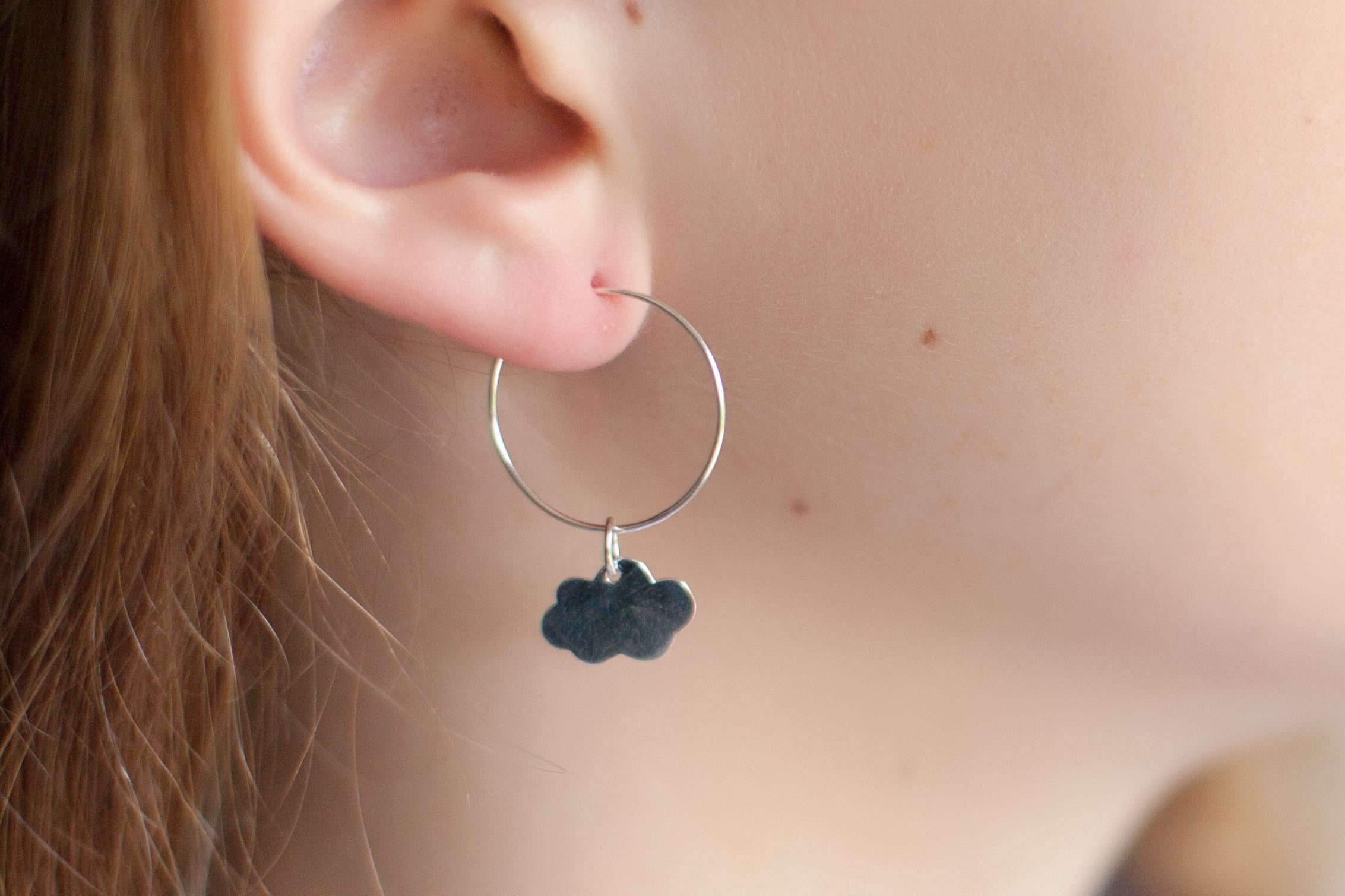 Wolken Creolen Ohrringe aus Silber | Shop Nory
