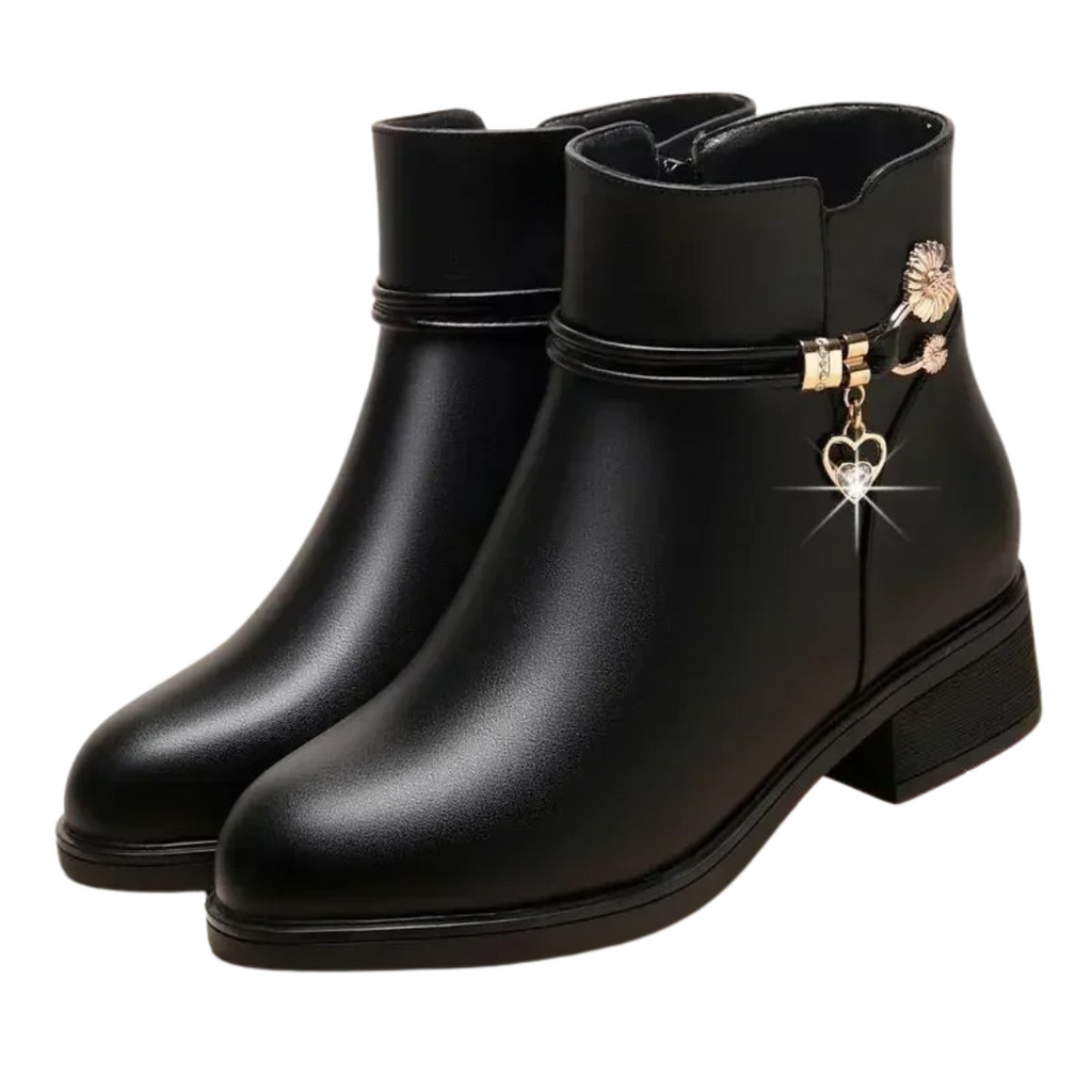 Weiche Damen Strass Stiefel Lederstil Shopnory