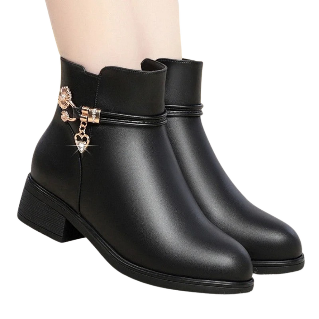 Weiche Damen Strass Stiefel Lederstil Shopnory