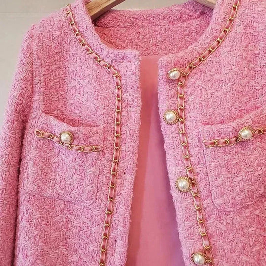 Damen Tweed Slim Fit Jacke