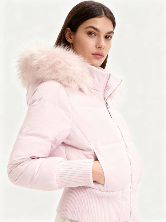 Damen Gesteppt Winterjacke mit Warm & Abnehmbarer Kapuze | ShopNory