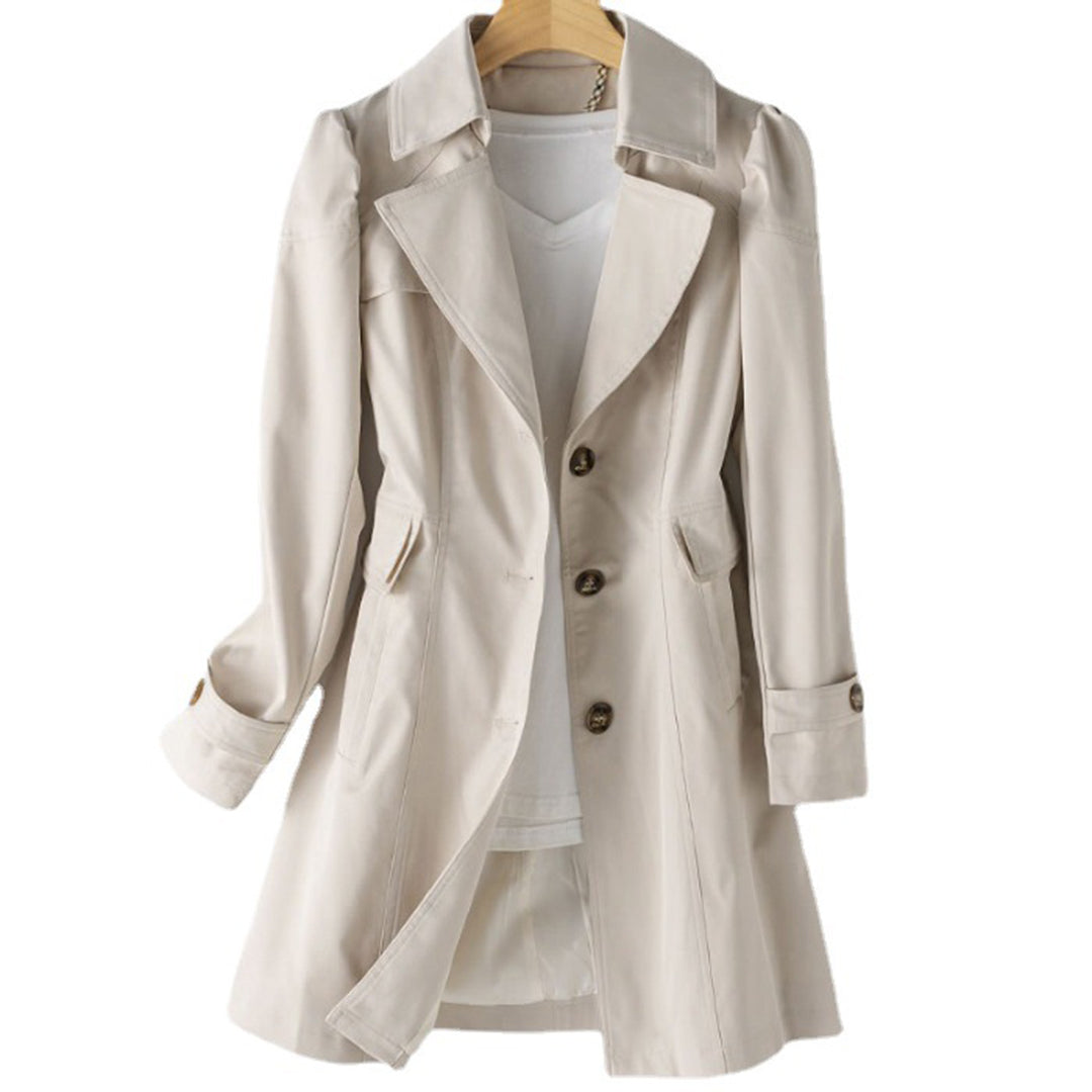 Damen Beiger Trenchcoat - Wasserabweisend Mittellang