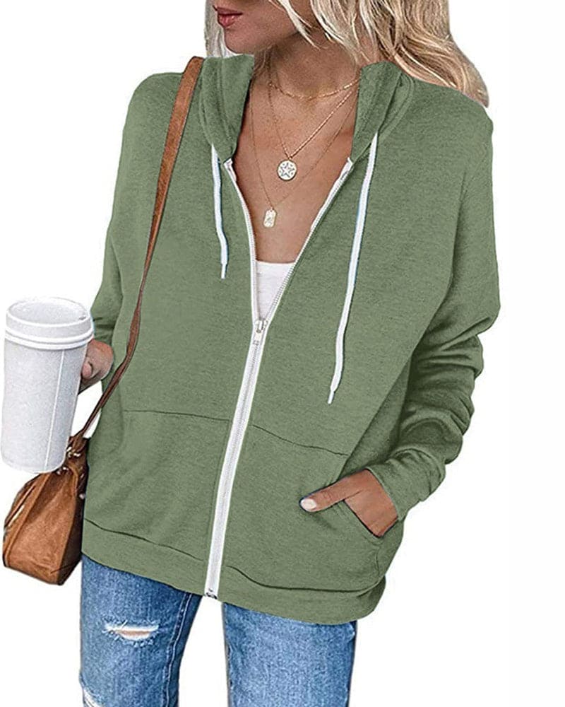 Shopnory | Damen Reißverschluss Hoodie