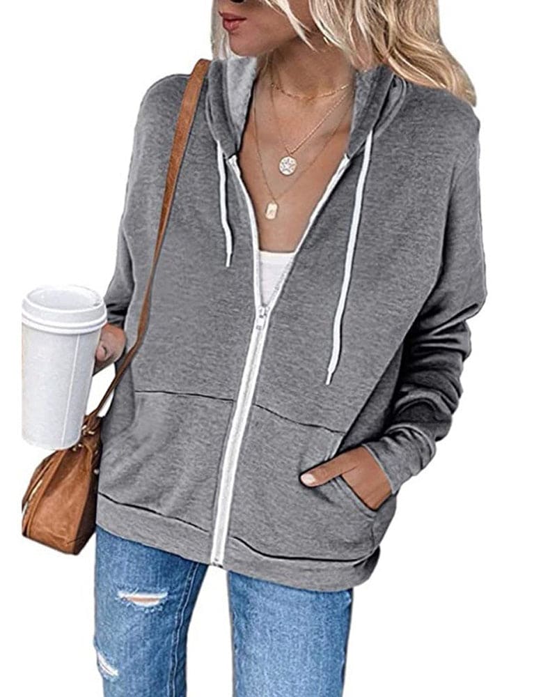Shopnory | Damen Reißverschluss Hoodie