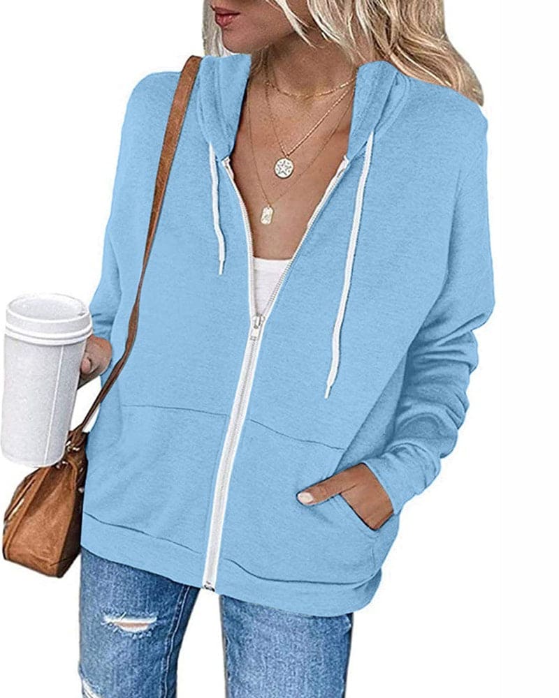 Shopnory | Damen Reißverschluss Hoodie