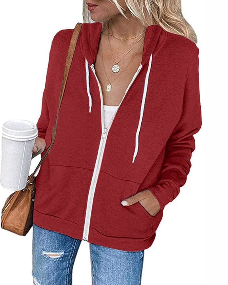 Shopnory | Damen Reißverschluss Hoodie