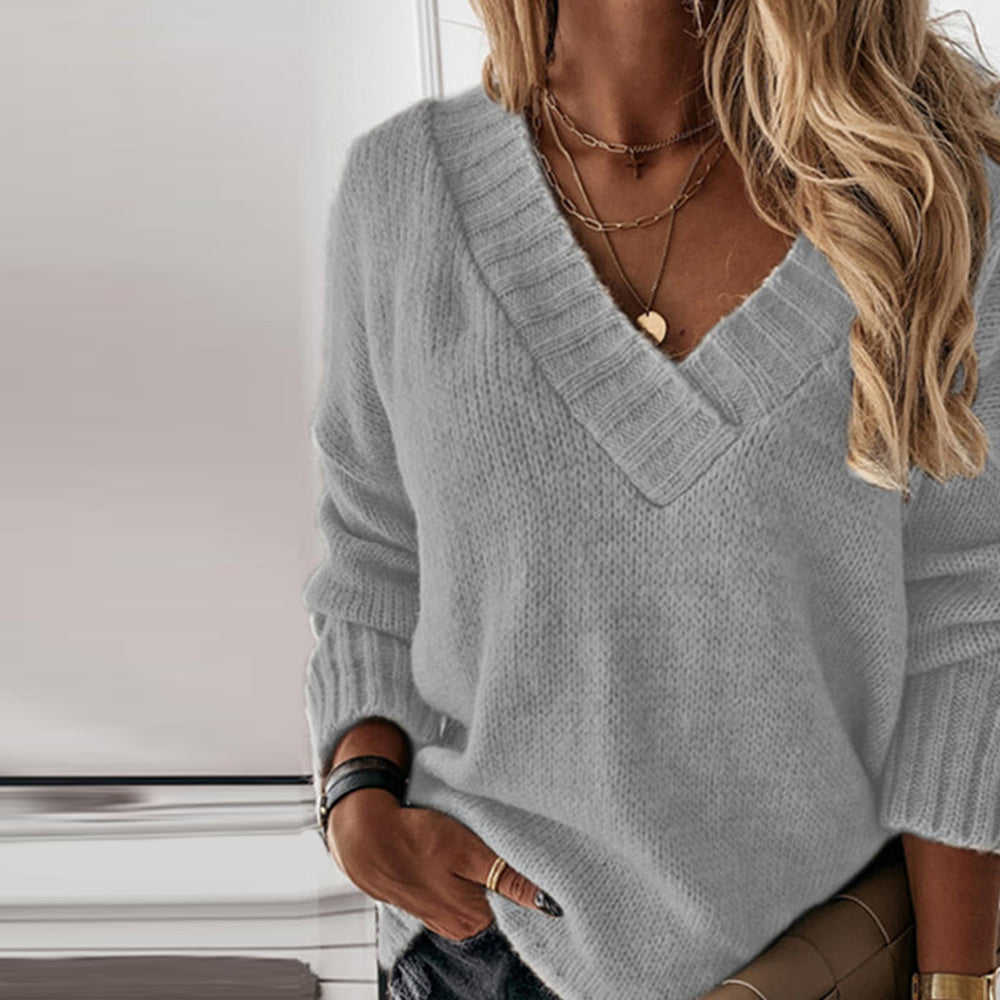 Woll V-Ausschnitt Pullover für Damen