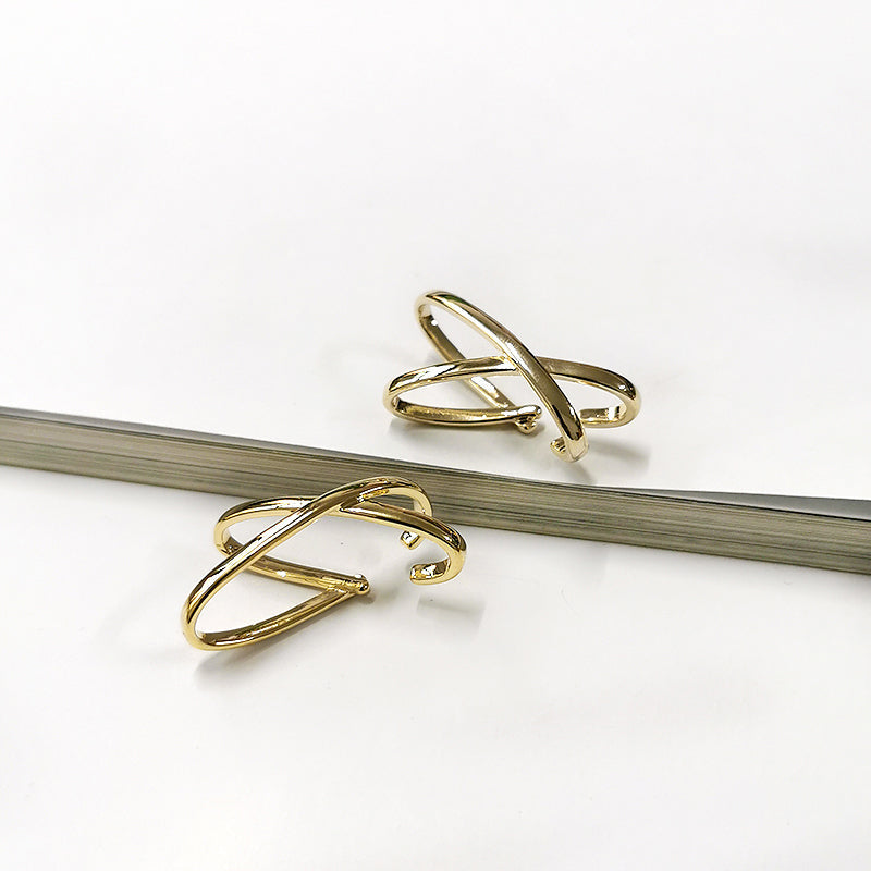 X-Shape Gekreuzte Clip-Ohrringe Ohne Piercing | Shop Nory