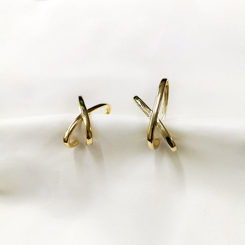 X-Shape Gekreuzte Clip-Ohrringe Ohne Piercing | Shop Nory