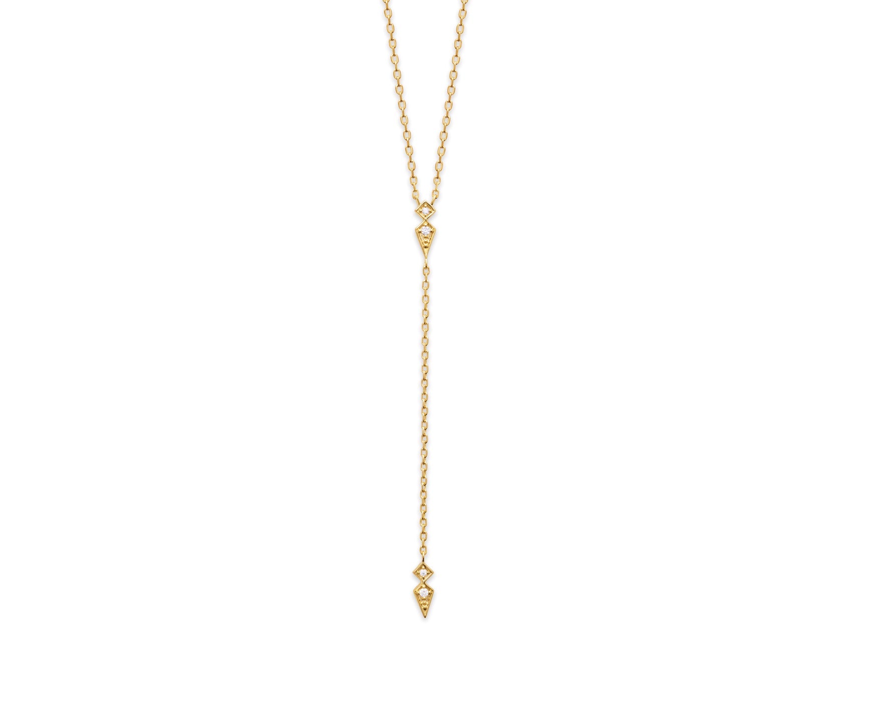 Y-Halskette mit zirkonium - 18 Karat vergoldet | Shop Nory