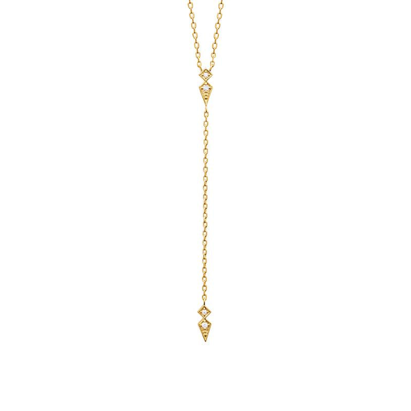 Y-Halskette mit zirkonium - 18 Karat vergoldet | Shop Nory