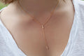 Y-Halskette mit zirkonium - 18 Karat vergoldet | Shop Nory