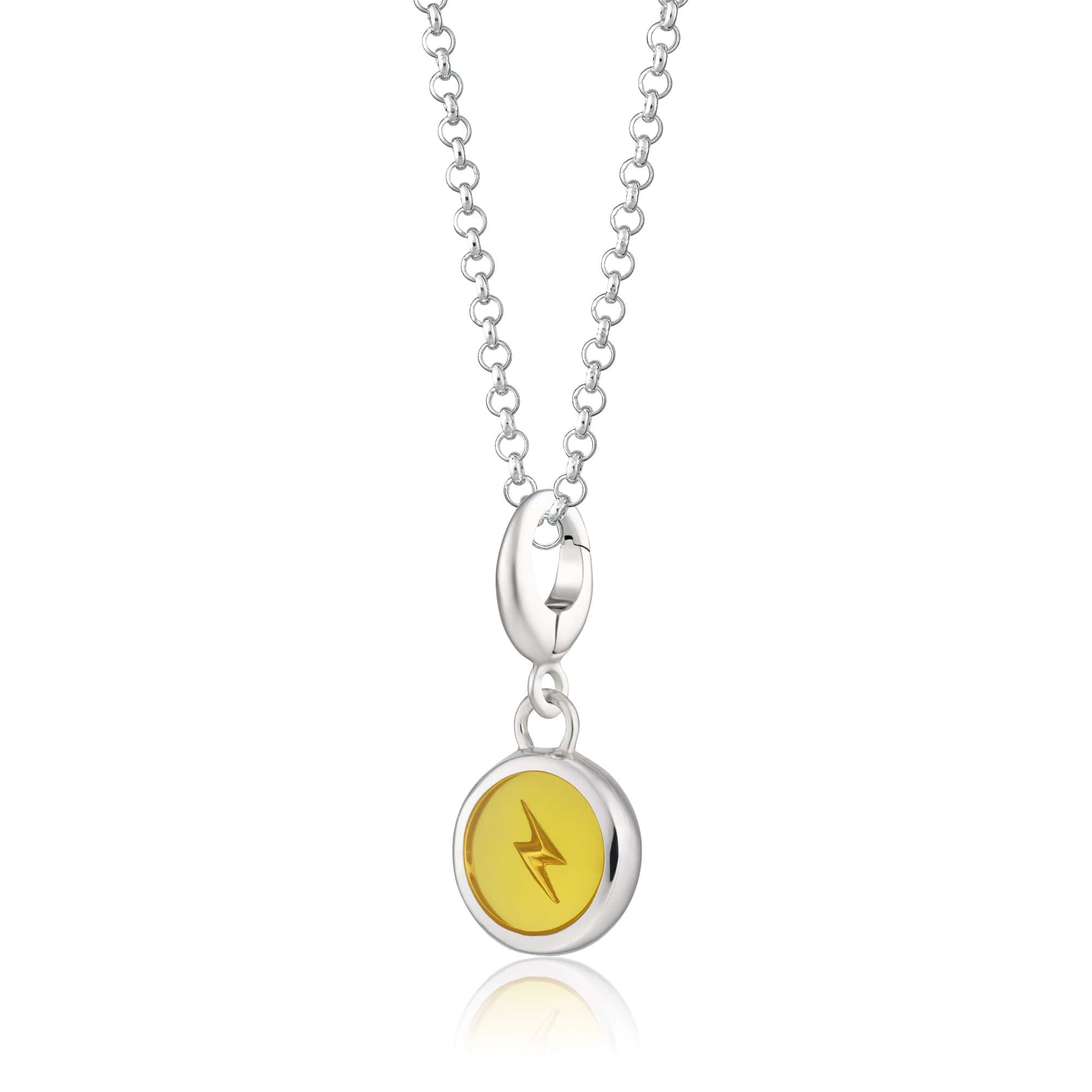 Silber Gelb Blitz Harz Capture Charm Halskette | Shop Nory