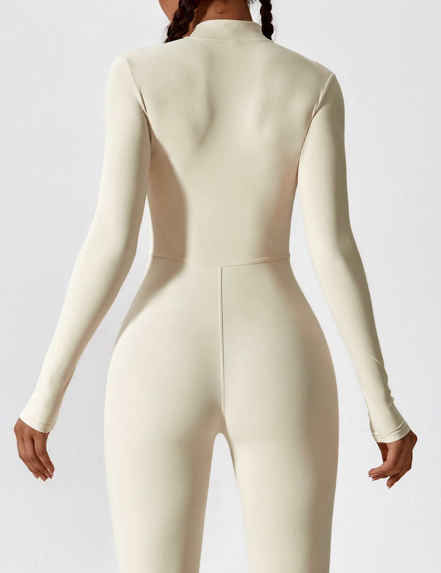 Lange Ärmel/Kurze Ärmel Reißverschluss Jumpsuit für Frauen