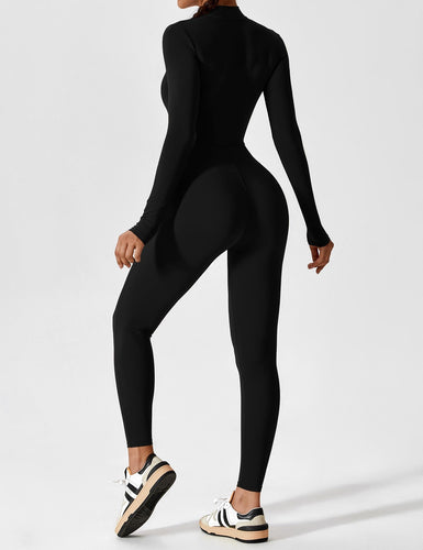 Lange Ärmel/Kurze Ärmel Reißverschluss Jumpsuit für Frauen