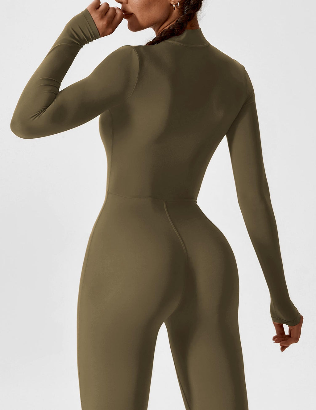 Lange Ärmel/Kurze Ärmel Reißverschluss Jumpsuit für Frauen