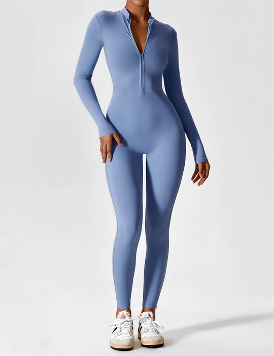 Lange Ärmel/Kurze Ärmel Reißverschluss Jumpsuit für Frauen