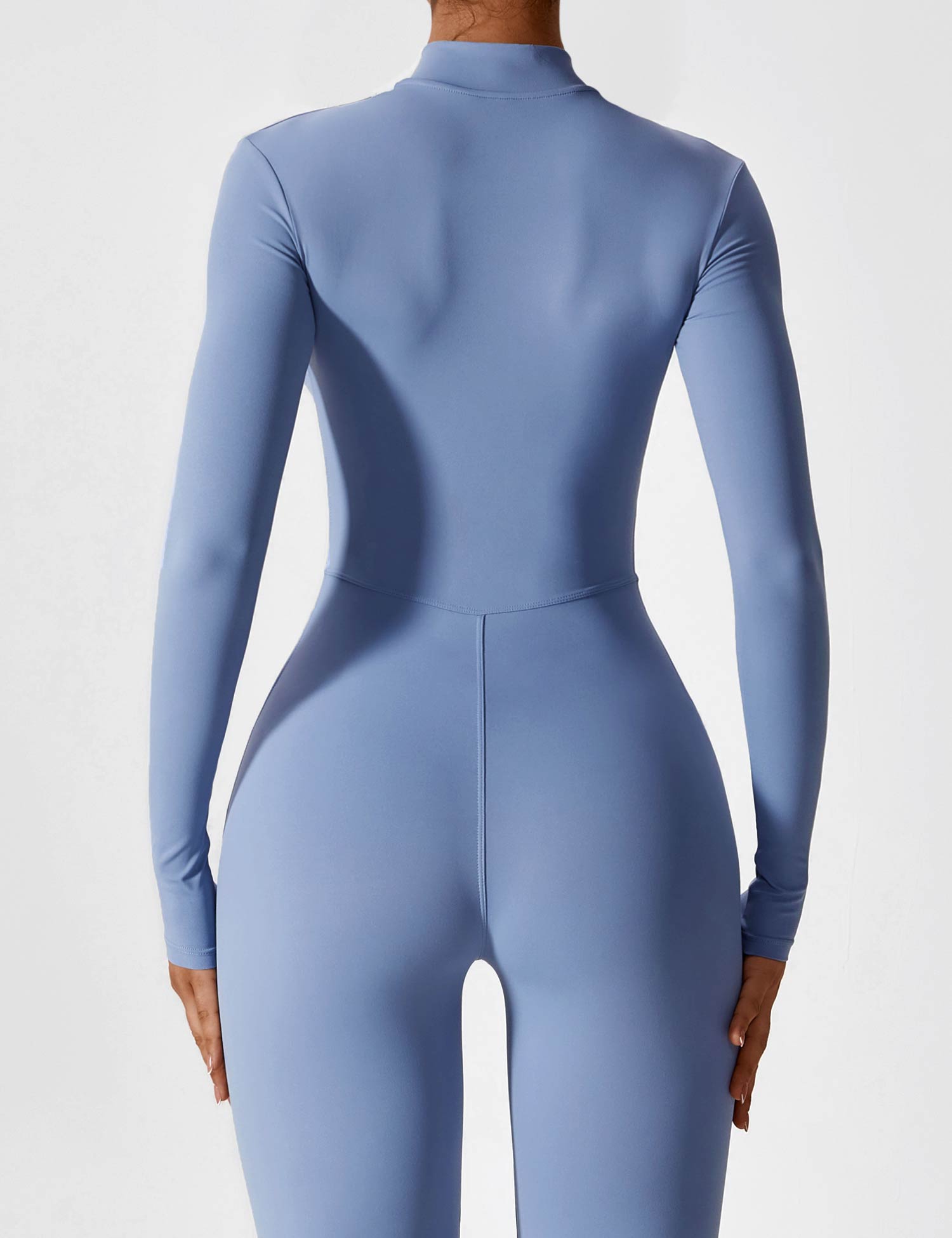 Lange Ärmel/Kurze Ärmel Reißverschluss Jumpsuit für Frauen