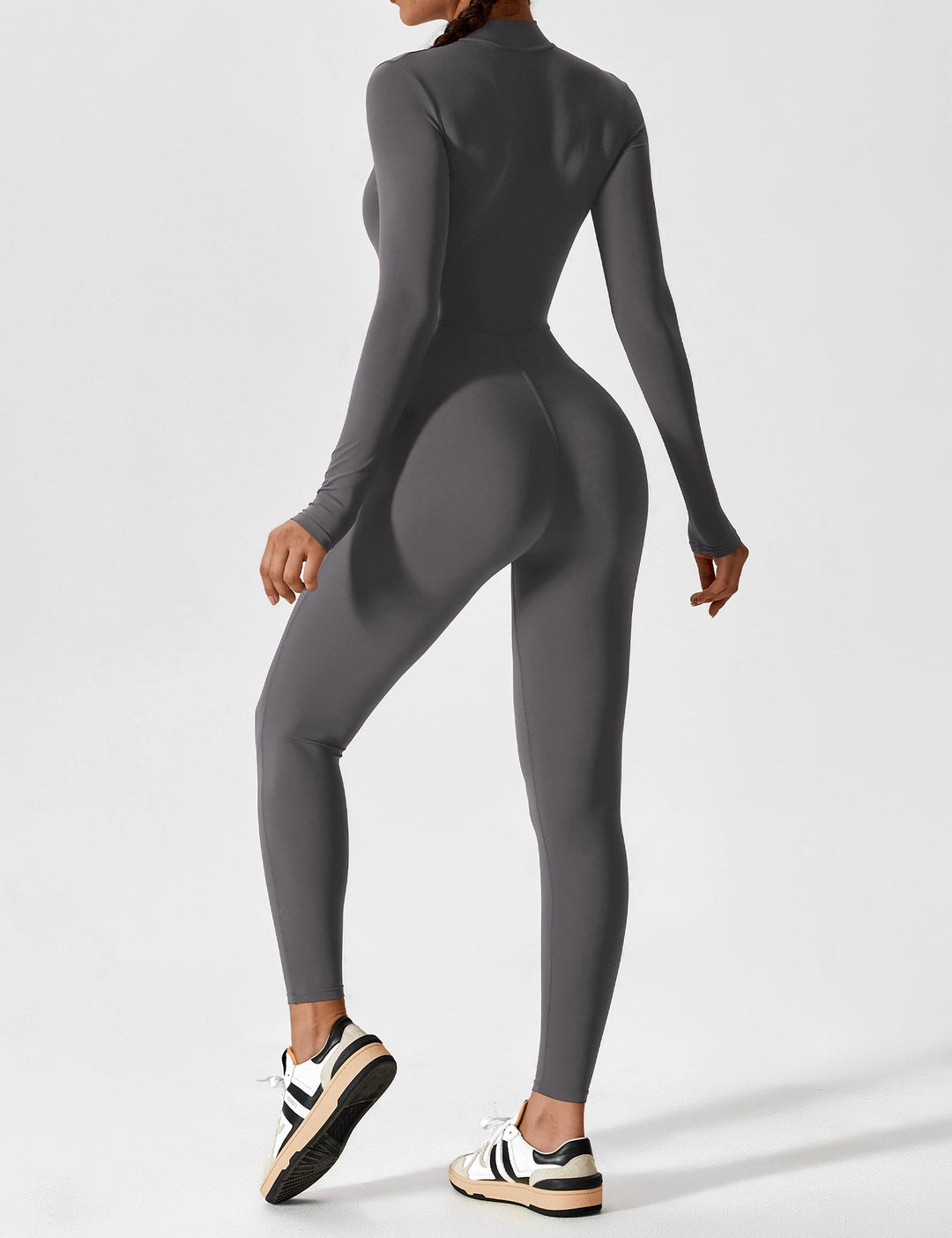 Lange Ärmel/Kurze Ärmel Reißverschluss Jumpsuit für Frauen