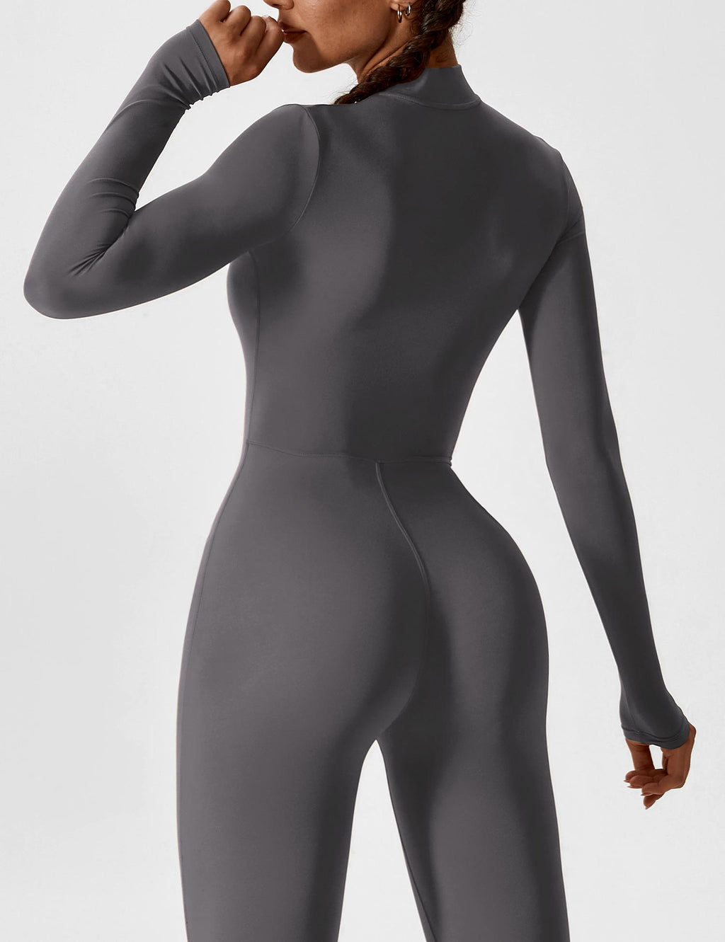 Lange Ärmel/Kurze Ärmel Reißverschluss Jumpsuit für Frauen