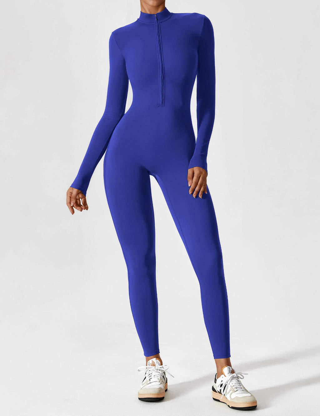 Lange Ärmel/Kurze Ärmel Reißverschluss Jumpsuit für Frauen
