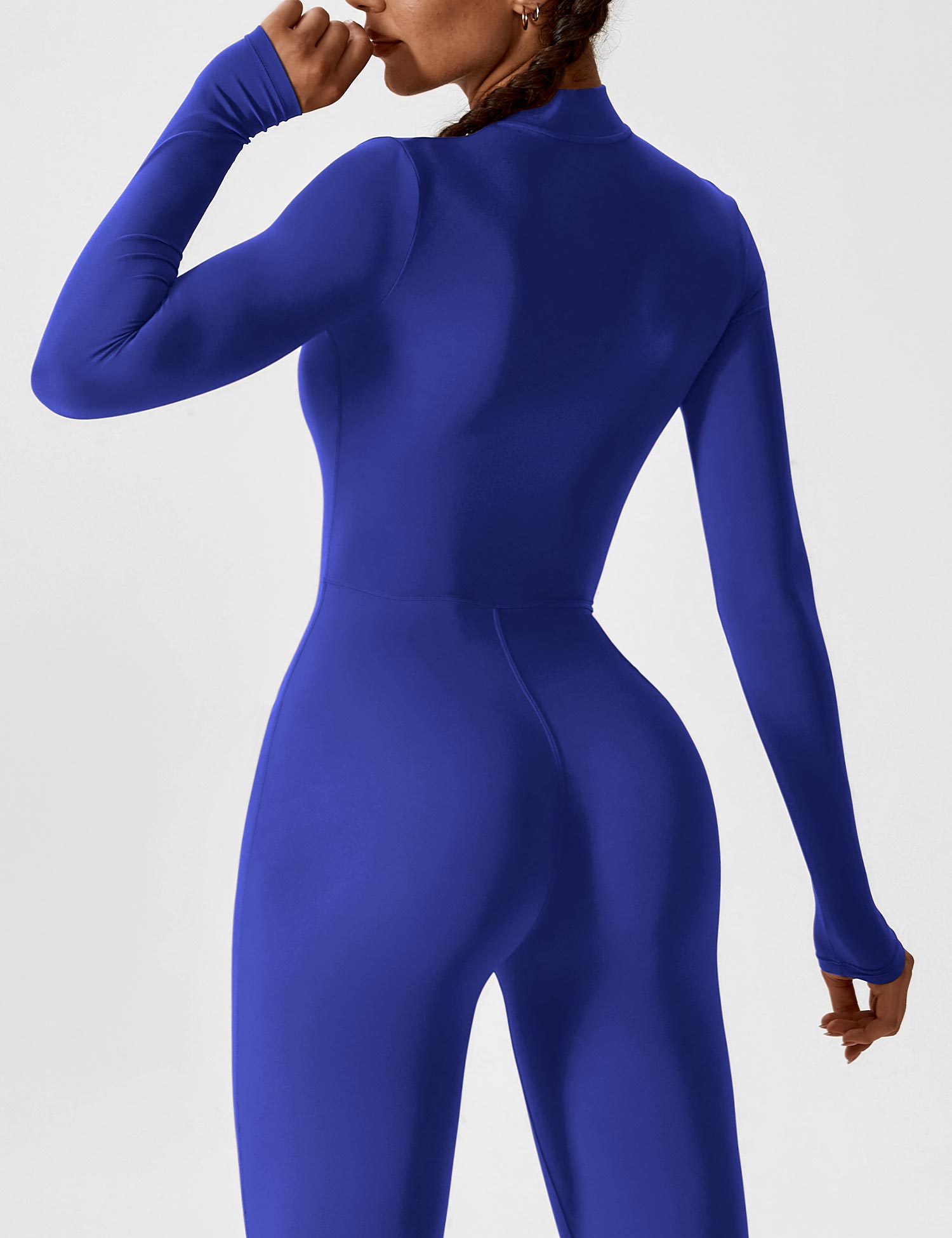 Lange Ärmel/Kurze Ärmel Reißverschluss Jumpsuit für Frauen