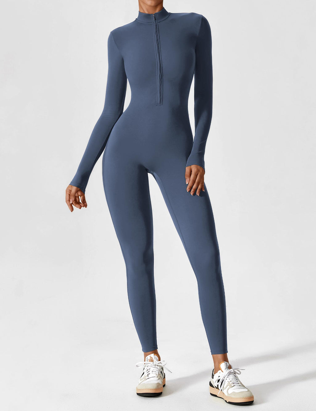 Lange Ärmel/Kurze Ärmel Reißverschluss Jumpsuit für Frauen